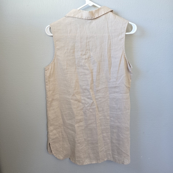Jones & Co Small Linen Tan Button Tunic Tank - Picture 5 of 5